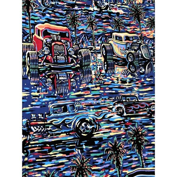 Art Of Eddy Reyn Spooner Classic Hot Rod Roadster Hawaiian Button Shirt Medium - Picture 6 of 8